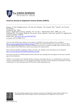 Stepson of the Enlightenment: The Duc Du Châtelet, The