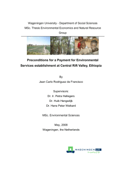 Preconditions for a Payment for Environmental Services