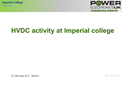 HDVC Activity - EPSRC Centre for Power Electronics