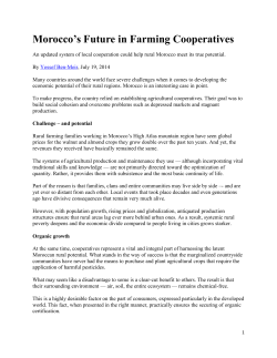 Morocco`s Future in Farming Cooperatives