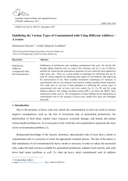 Stabilizing the Various Types of Contaminated Soils Using Different