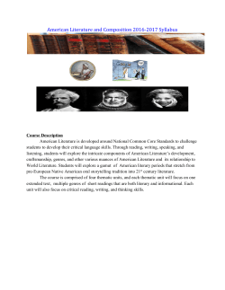 American Literature and Composition 20162017 Syllabus