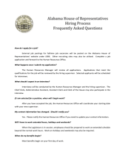 Alabama House of Representatives Hiring Process Frequently