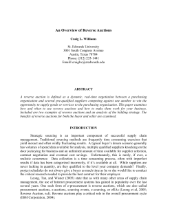 An Overview of Reverse Auctions