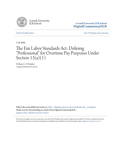 Defining "Professional" for Overtime Pay Purposes Under Section 13