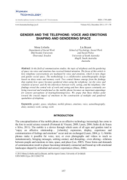 GENDER AND THE TELEPHONE: VOICE AND EMOTIONS