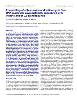 Footprinting of echinomycin and actinomycin D on DNA molecules