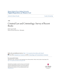 Criminal Law and Criminology: Survey of Recent Books