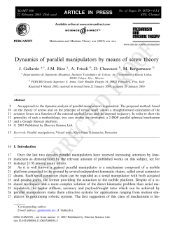 Dynamics of parallel manipulators by means of screw theory