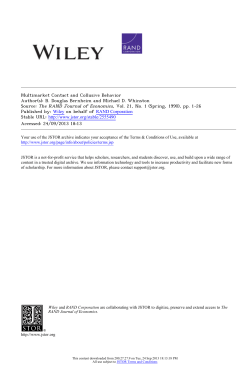 Multimarket Contact and Collusive Behavior - U