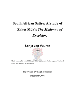 South African satire : a study of Zakes Mda`s The Madonna of