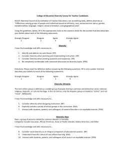 College of Education Diversity Survey