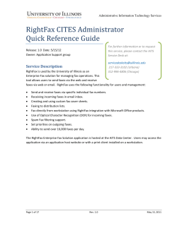 RightFax CITES Administrator Quick Reference Guide