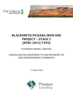 blacksmith pilbara iron ore project &ndash; stage 2 (epbc