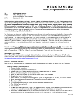 Fall Check-Out Information