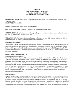 MINUTES LDDA BOARD OF DIRECTORS MEETING Thursday, May
