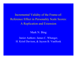 Incremental Validity of the Frame-of-Reference Effect in
