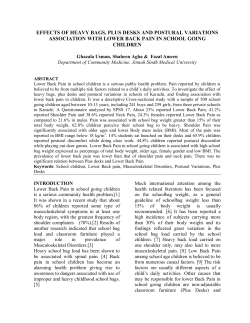 effects of heavy bags, plus desks and postural