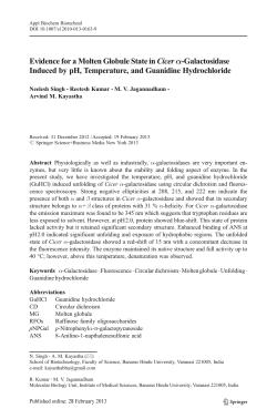 Evidence for a Molten Globule State inCicer&alpha;