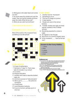 CLUES ACROSS Answers to the Funny Riddles: CLUES DOWN