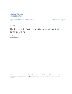 The Chinese in Bret Harteâ•Žs Overland: A Context for Truthful James