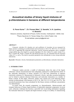 Acoustical studies of binary liquid mixtures of p