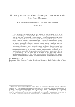 Message to trade ratios at the Oslo Stock Exchange