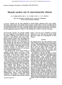Muscle nuclear size in neuromuscular disease