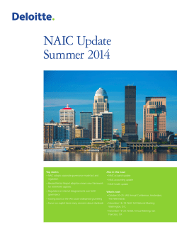 NAIC Update Summer 2012