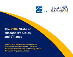 The 2016 State of Wisconsin`s Cities and Villages