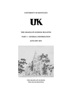 UNIVERSITY OF KENTUCKY THE GRADUATE SCHOOL