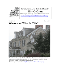 June 6, 2013 - Downingtown Area Historical Society