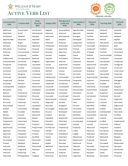ACTIVE VERB LIST
