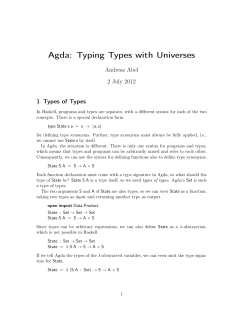 Agda: Typing Types with Universes