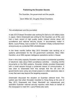 Publishing the Snowden Secrets The Guardian, the government and