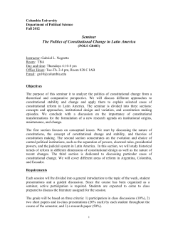 Seminar The Politics of Constitutional Change in Latin America