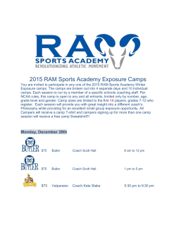 2015 RAM Sports Academy Exposure Camps