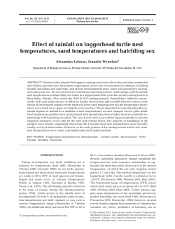Effect of rainfall on loggerhead turtle nest