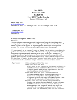 Soc 3003: Social Problems Fall 2004