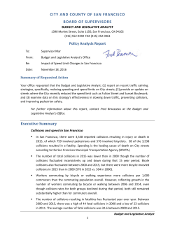 November 18, 2016 - Impact of Speed Limit Changes in San Francisco