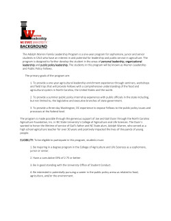Program Fact Sheet - Warren Leadership Program