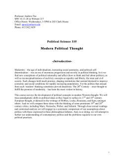 Final Syllabus - Modern Political Thought