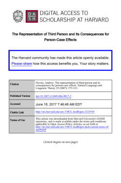 The Representation of Third Person and Its Consequences for