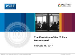 The Evolution of the IT Risk Assessment
