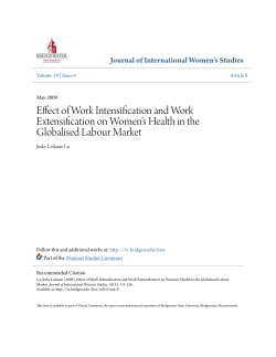 Effect of Work Intensification and Work Extensification on Women`s