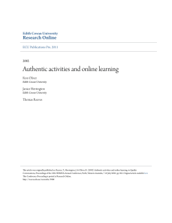 Authentic activities and online learning - Research Online