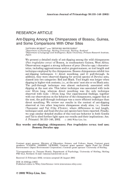 Ant-dipping among the chimpanzees of Bossou, Guinea, and some