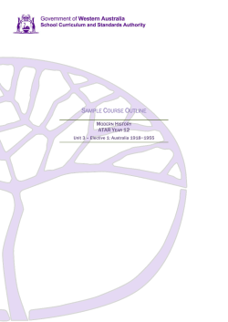 ATAR Year 12 sample course outline Australia 1918_1955