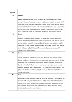 Isabella is a happy student who is excited to be at school every day