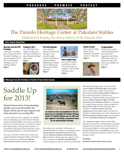 2013 Paniolo Preservation Society Newsletter